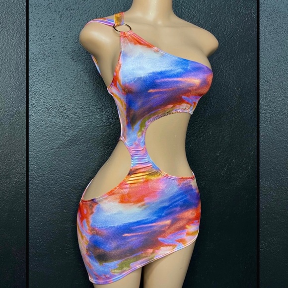 Steph’s Designs cut out colorful bodycon dress - Picture 1 of 4